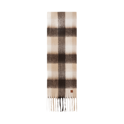Weicher karierter Oversize-Schal mit Fransen