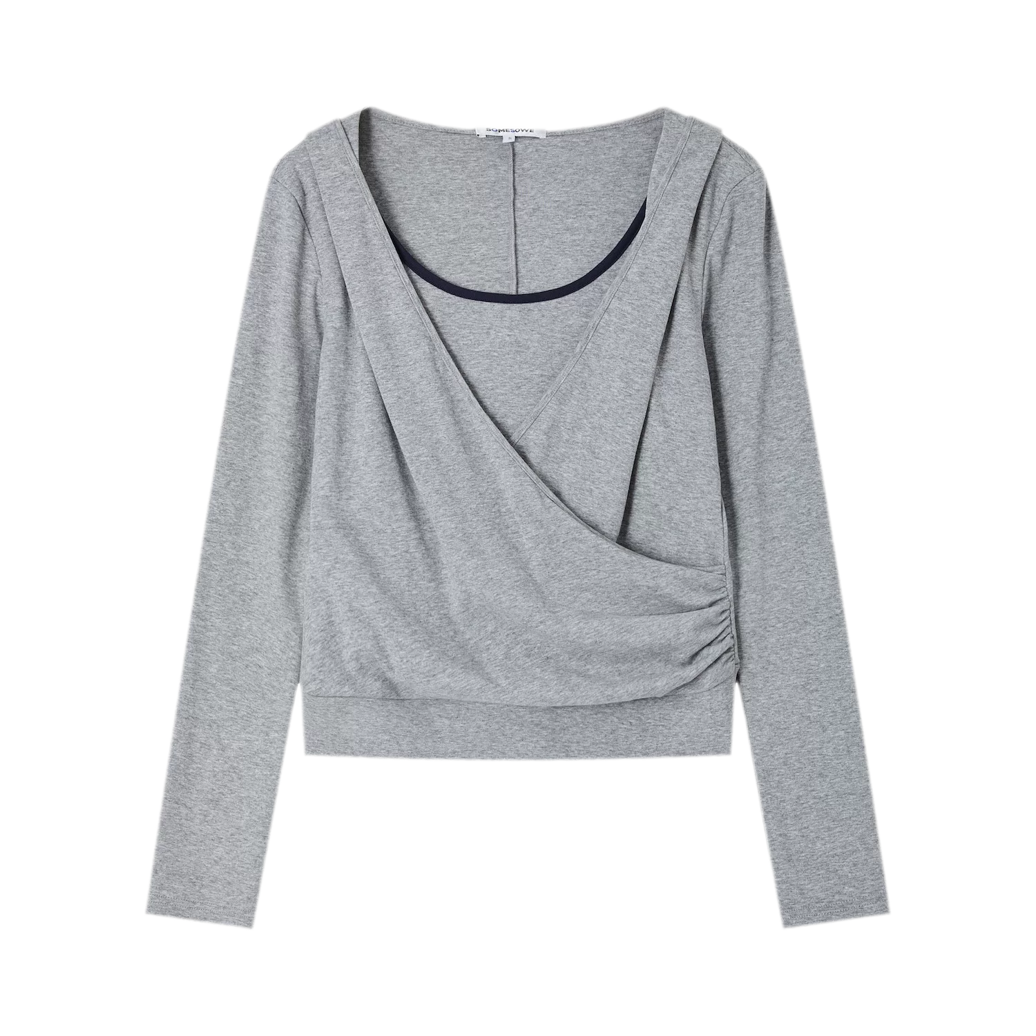 Cross Hooded Long Sleeve Top