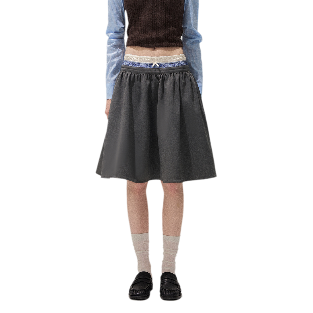 Pleated A-Line Mini Skirt