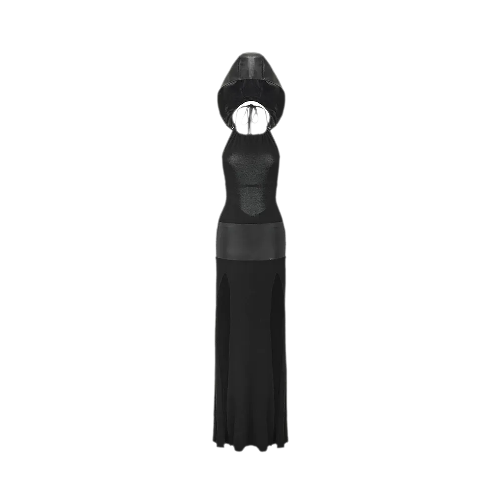 Detachable Hood Cutout Dress