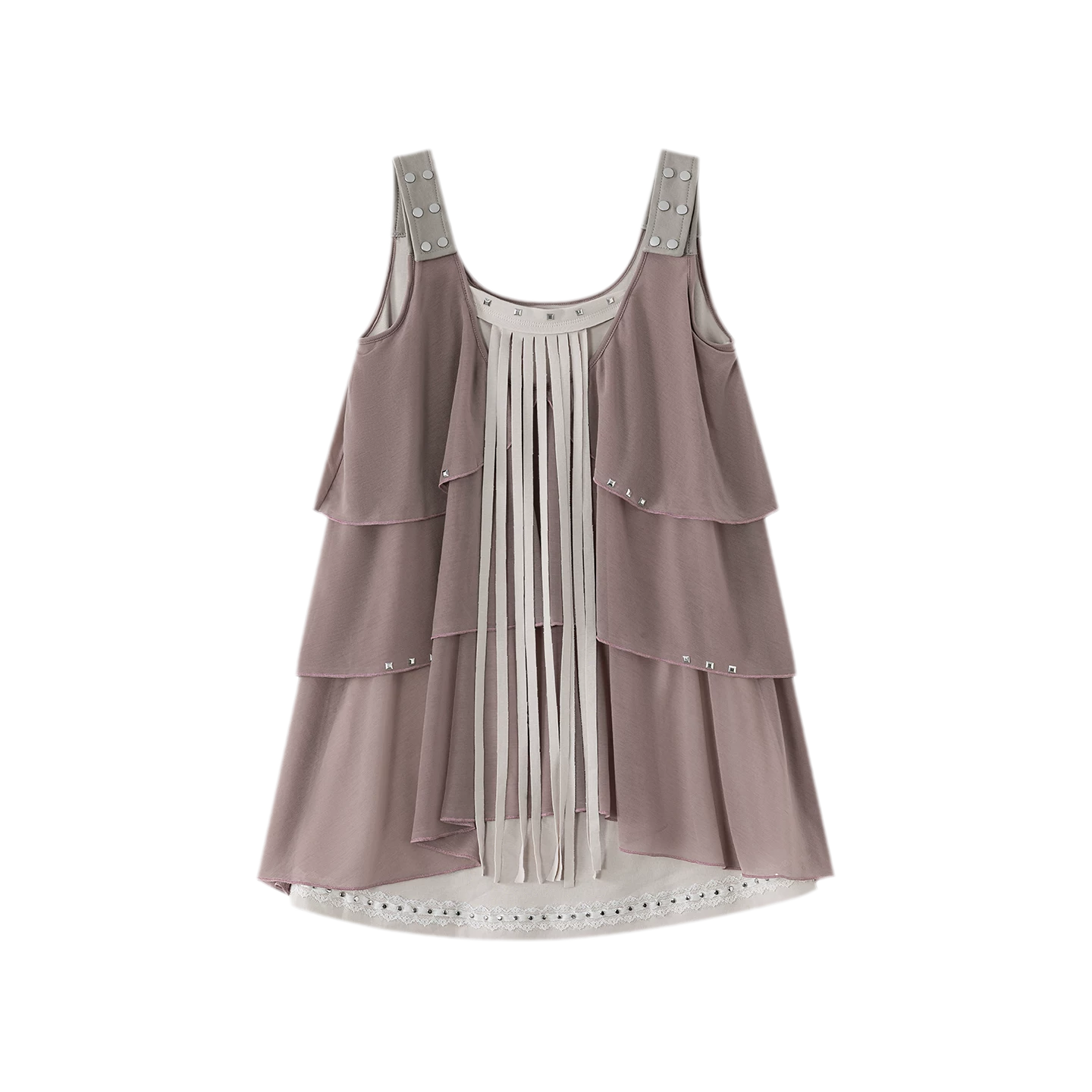 Ruffle Rivet Tiered Cami Dress