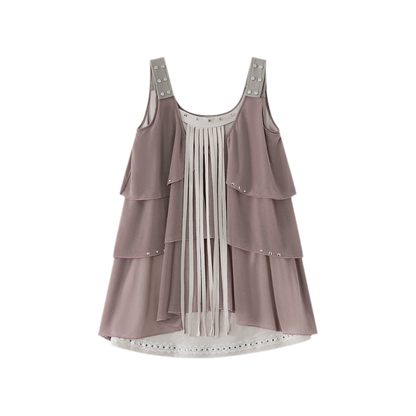 Ruffle Rivet Tiered Cami Dress