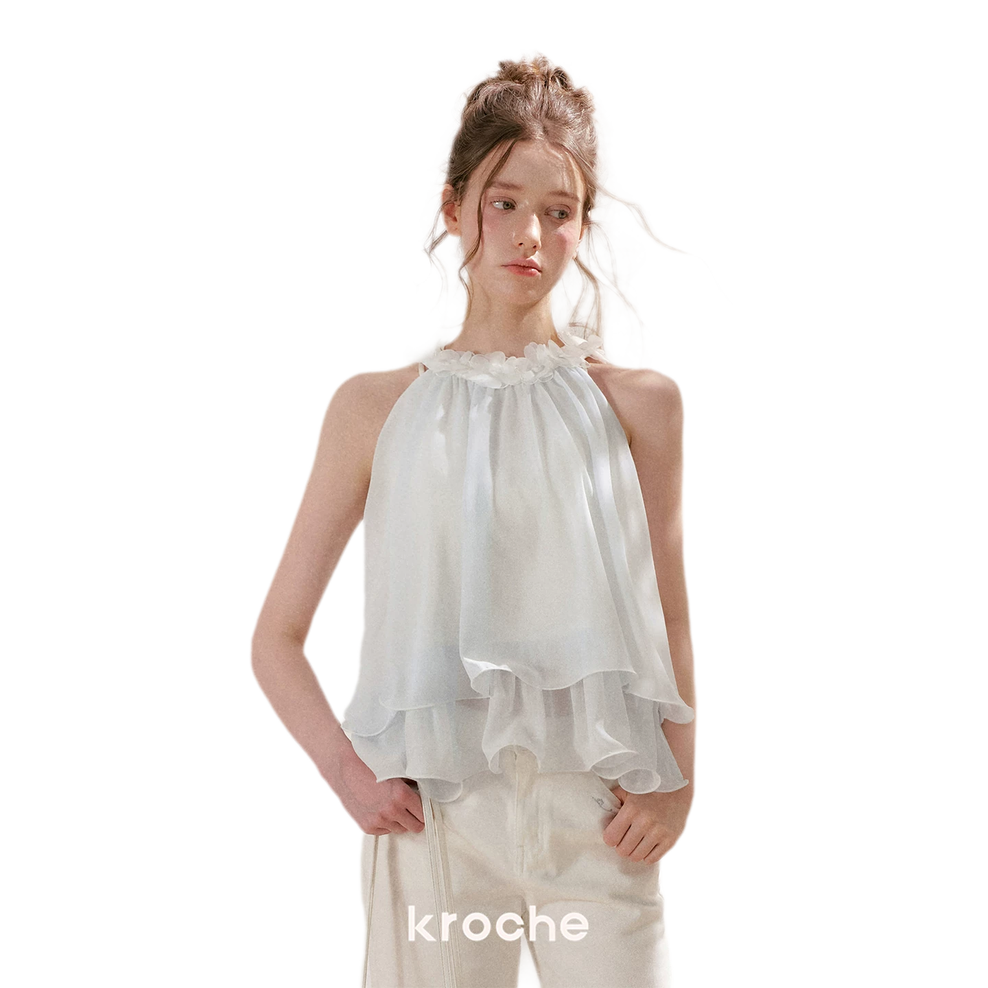 Girlcore 3D Floral Halter Top