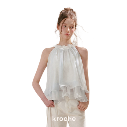 Girlcore 3D Floral Halter Top