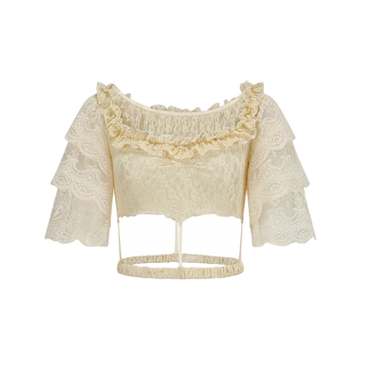 Crown Morning French Soft Lace Top