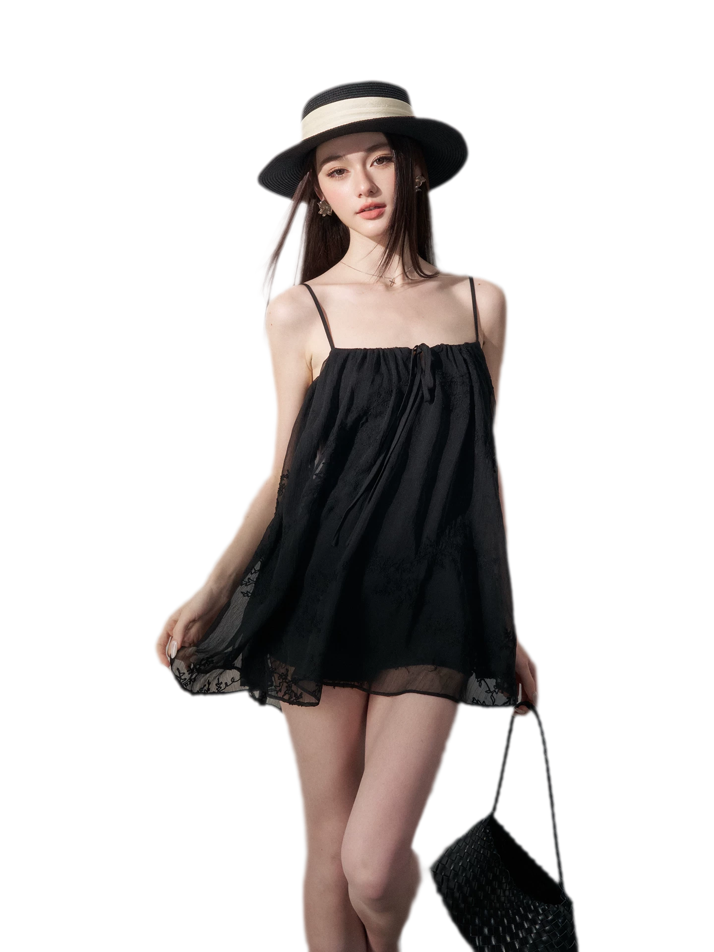 Ruched Tulle Camisole