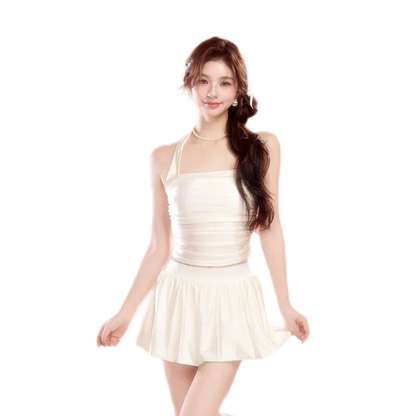 White Two-Piece Swim Dress