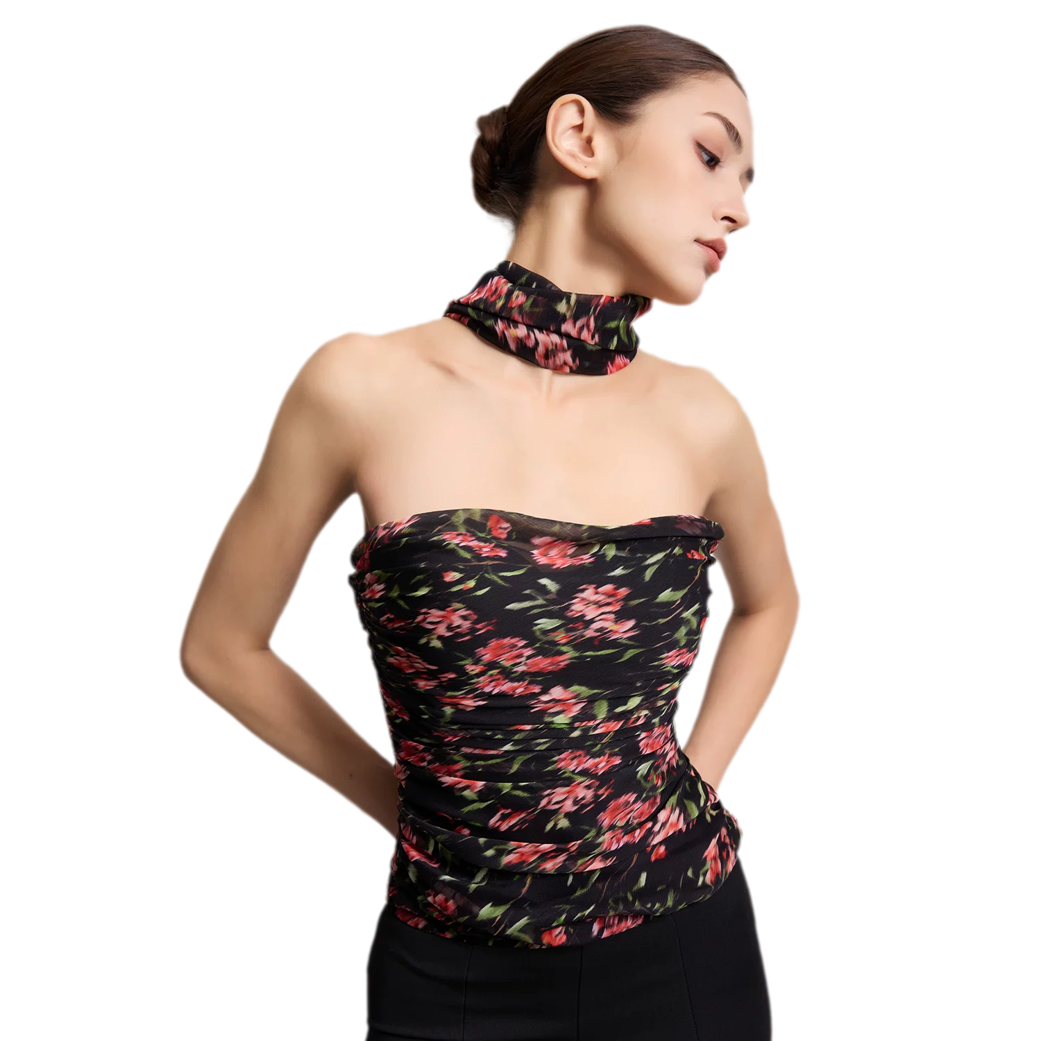 Ruched Strapless Bustier Top
