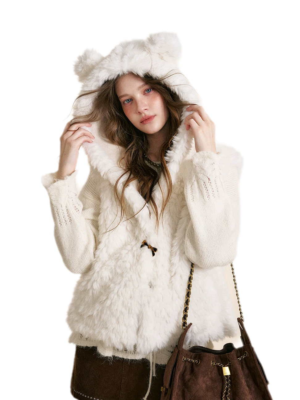 Bear Fleece Hooded Vest