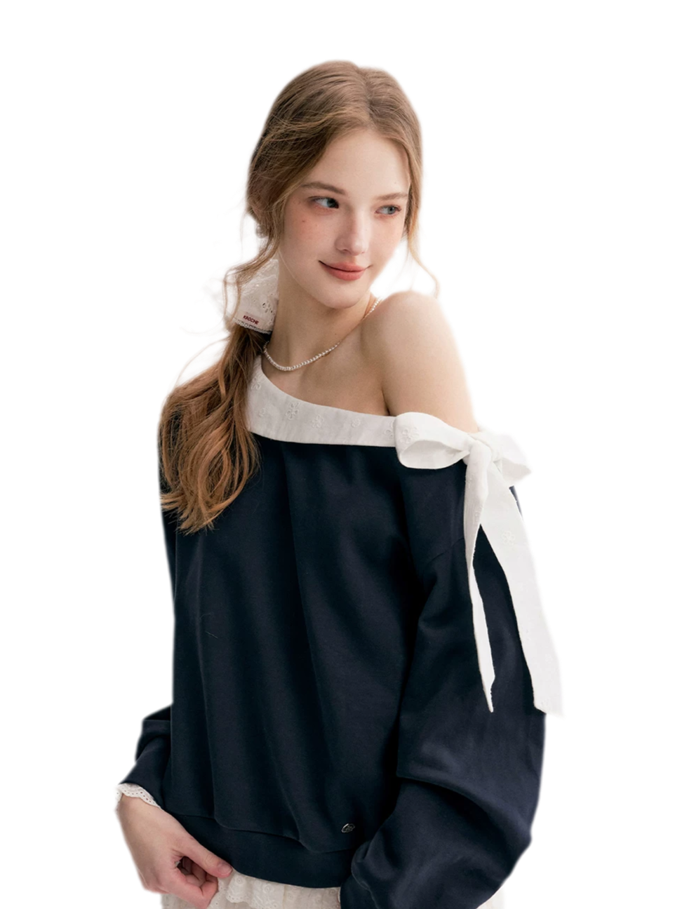 Balletcore Lace Collar Sweatshirt