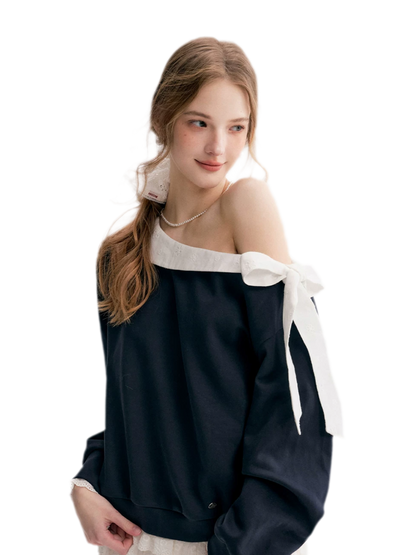 Balletcore Lace Collar Sweatshirt