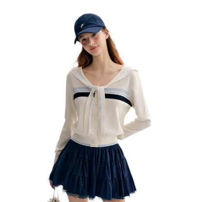 Lace Sailor Tie Cardigan