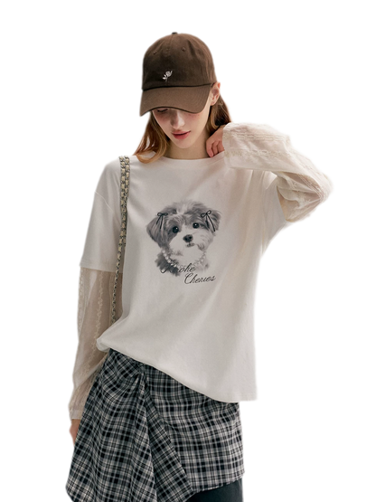 Tencel Cotton Dog Embroidered Tee