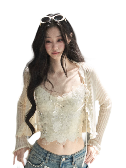 Lace Camisole Knit Set