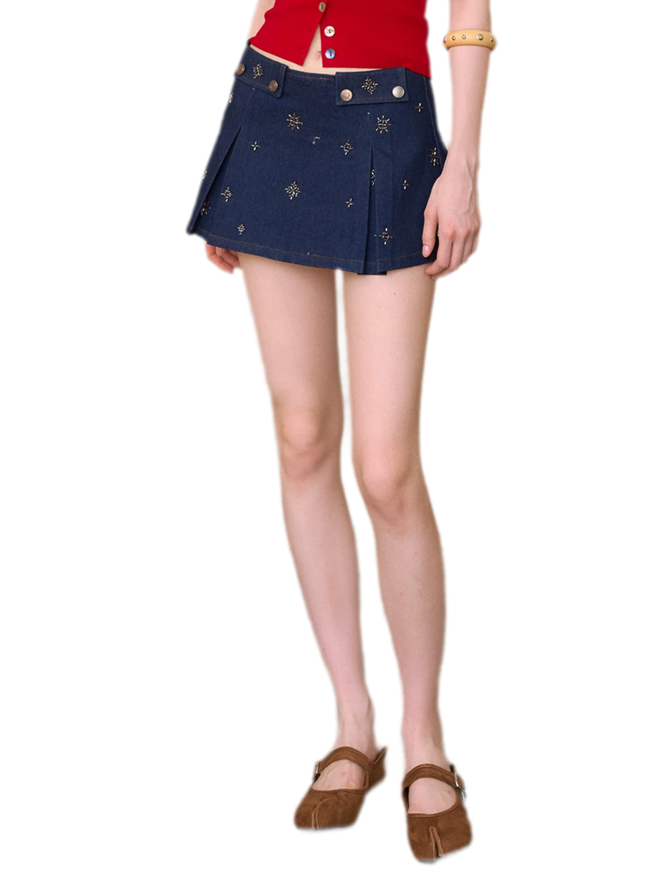 Washed Denim Mini Skirt