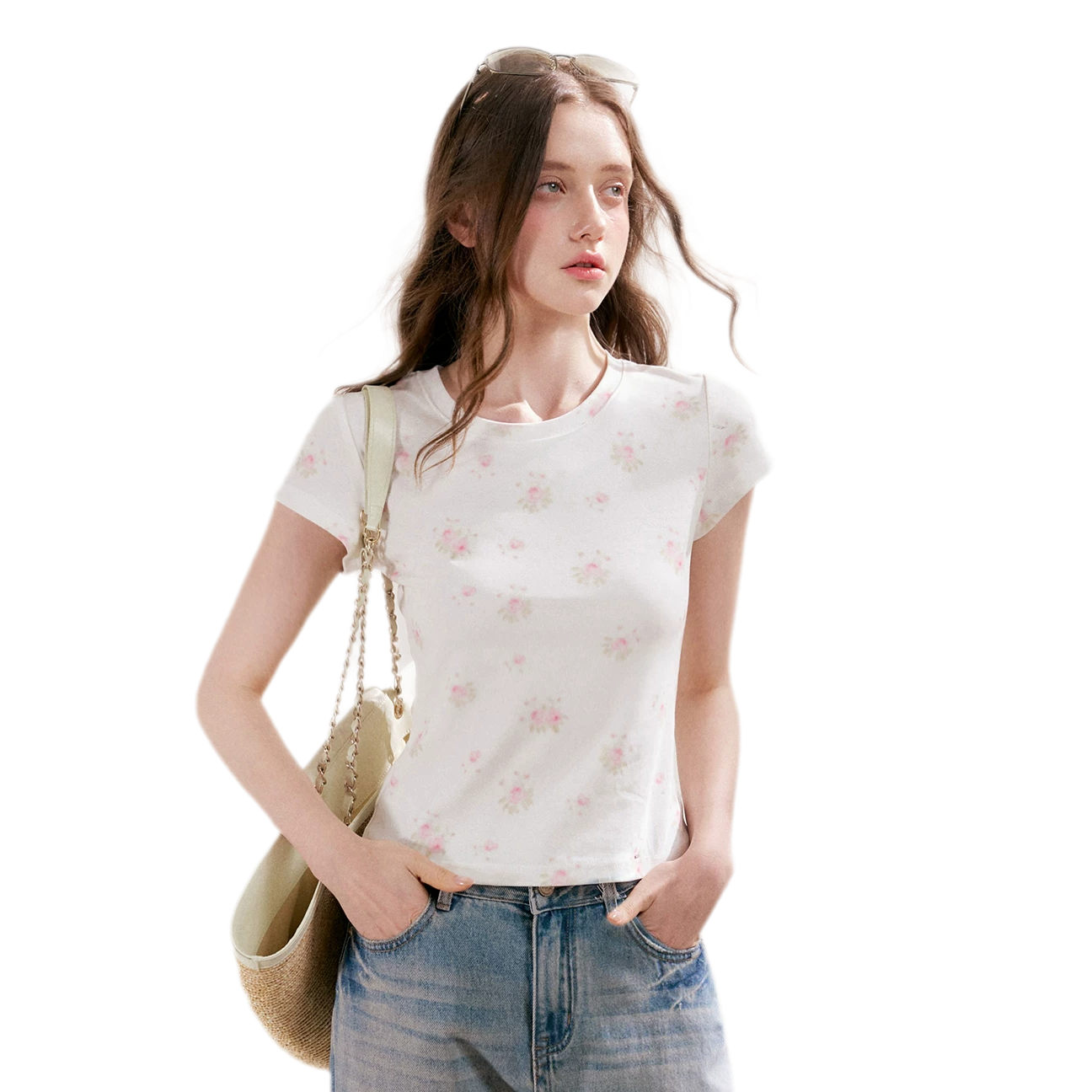 Rose Print Tee