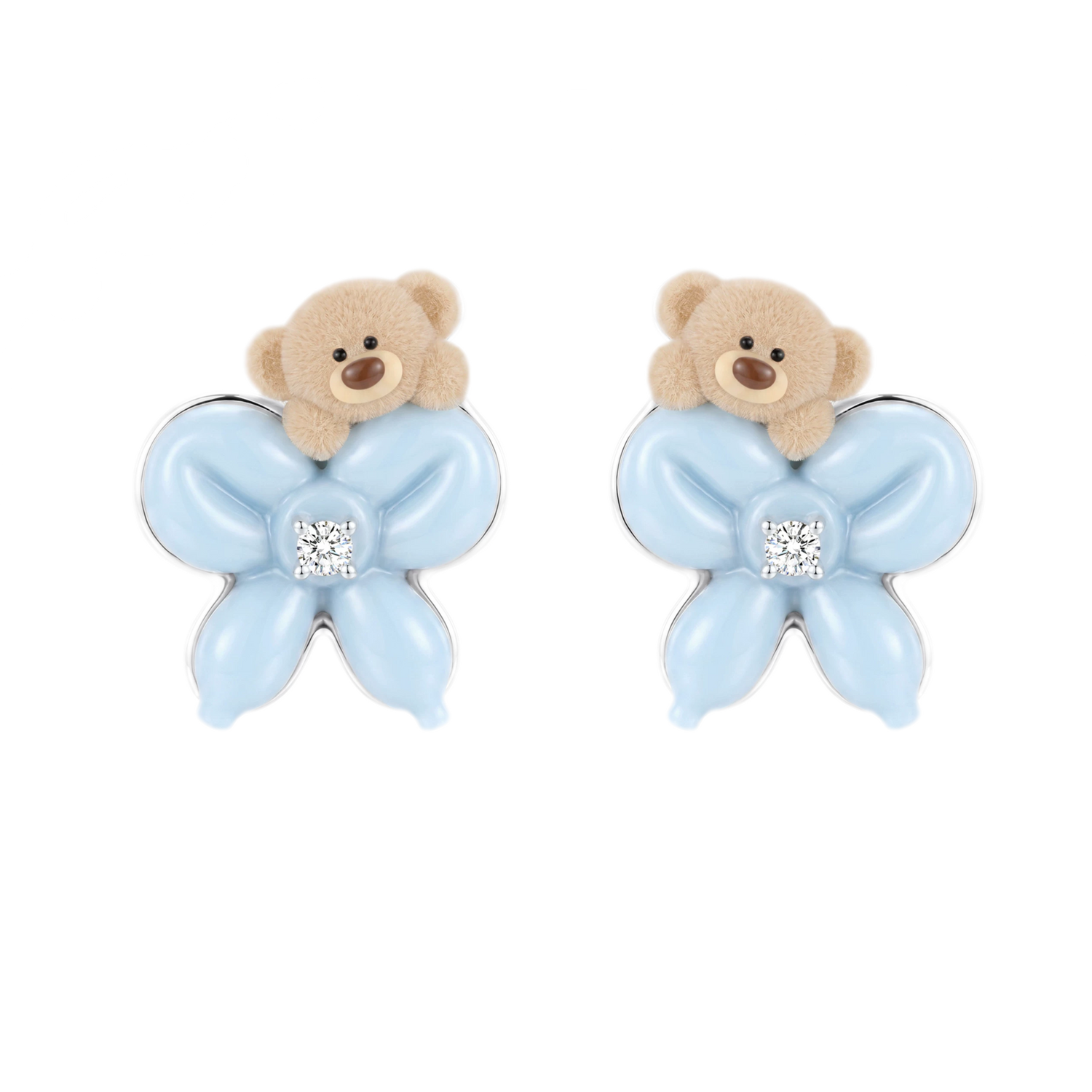 Balloon Bow Bear Studs