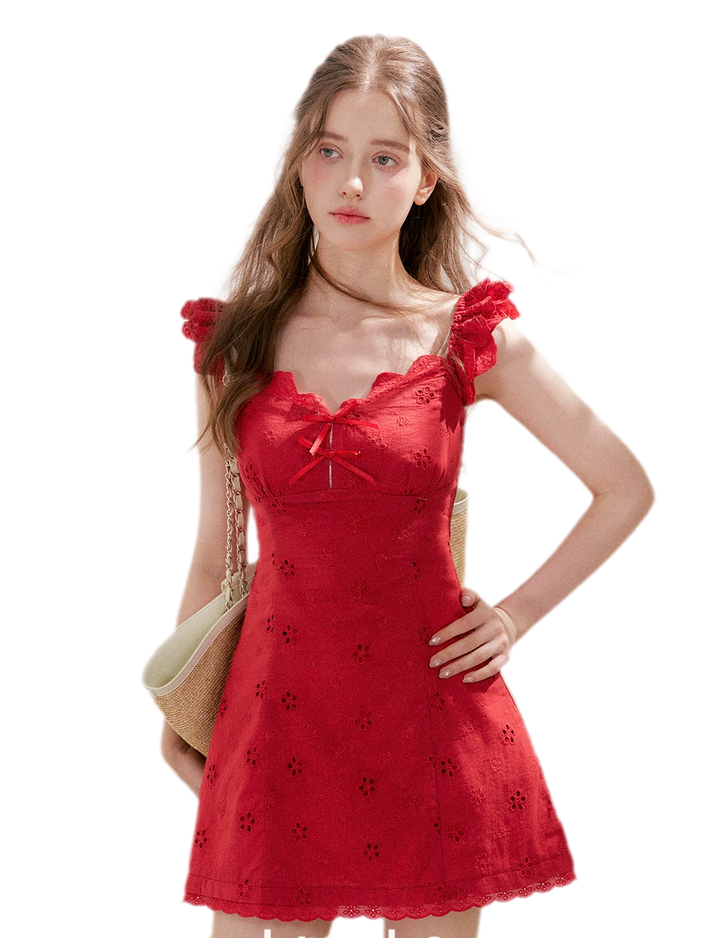 Embroidered Mini Dress
