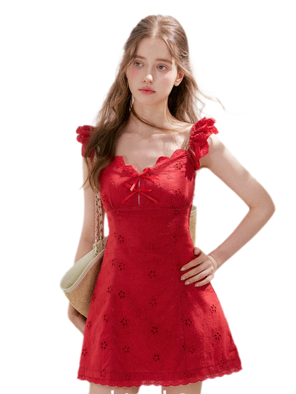 Embroidered Mini Dress