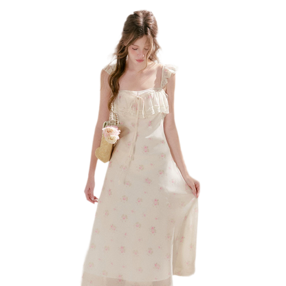 Rose Print Lace Dress