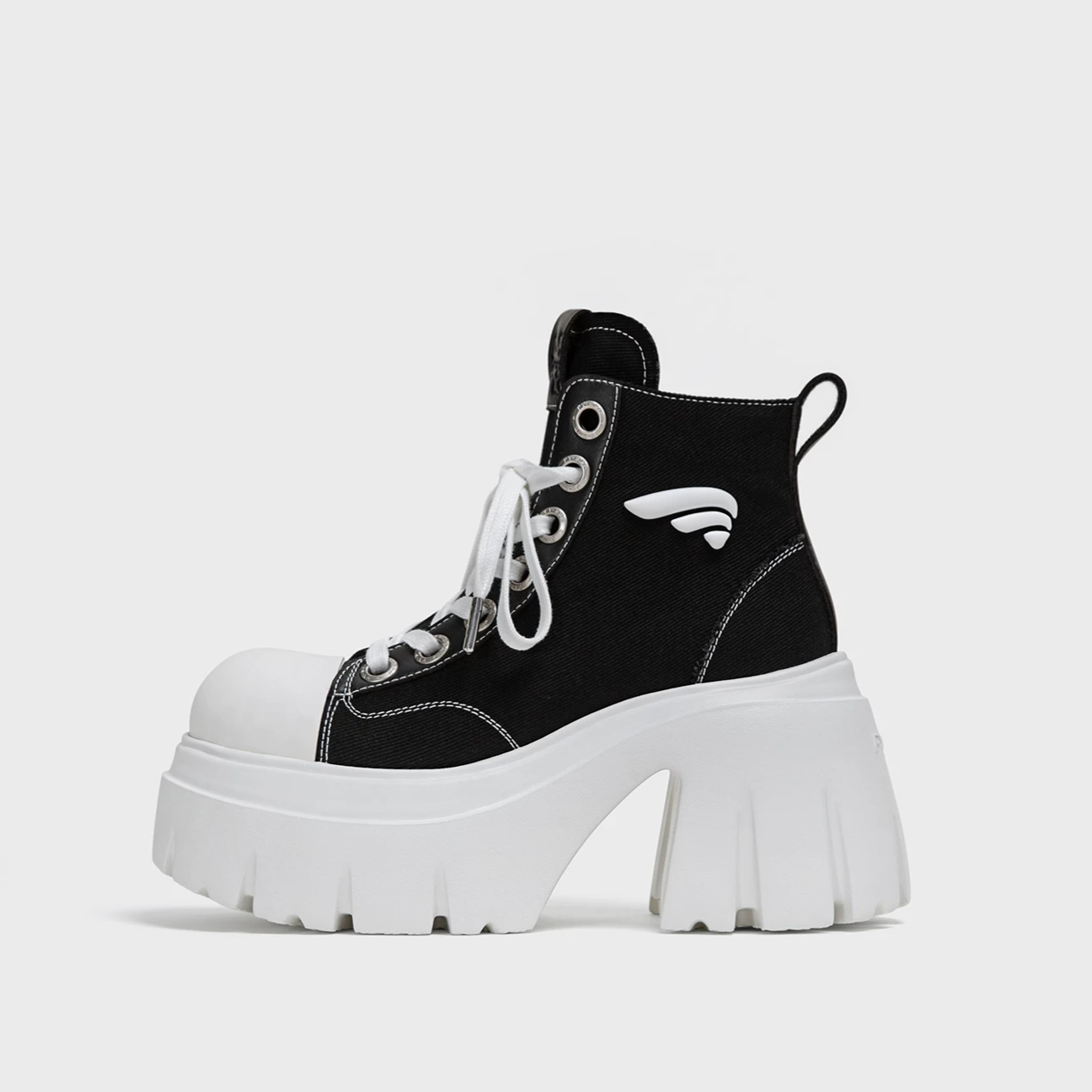 Platform High-Top Canvas Shoes