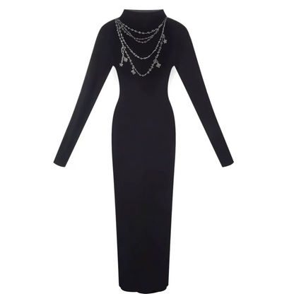 Rhinestone Slim Knit Dress