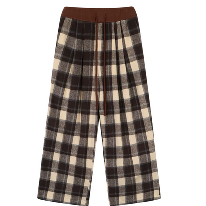 Plaid Wide-Leg Pants