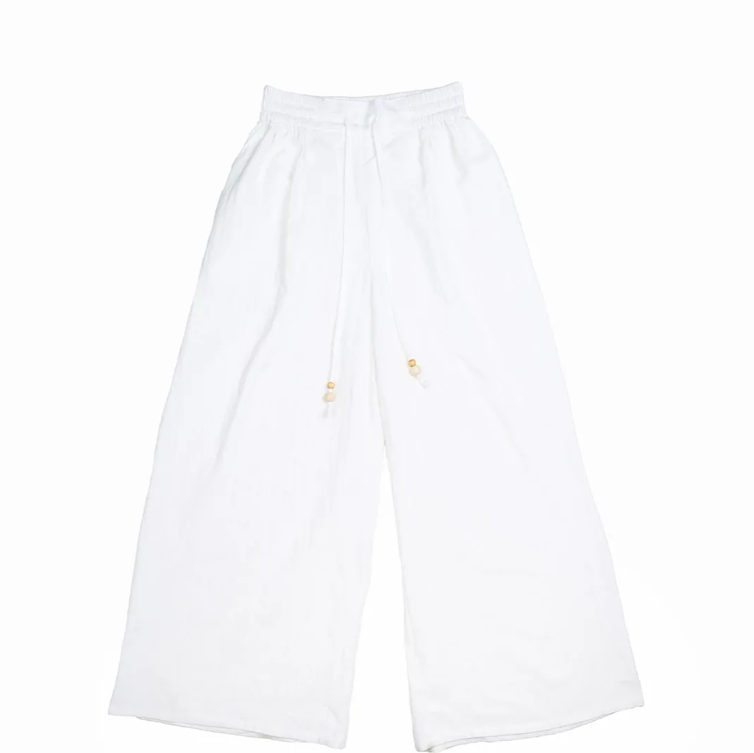 Wide-Leg Drawstring Pants