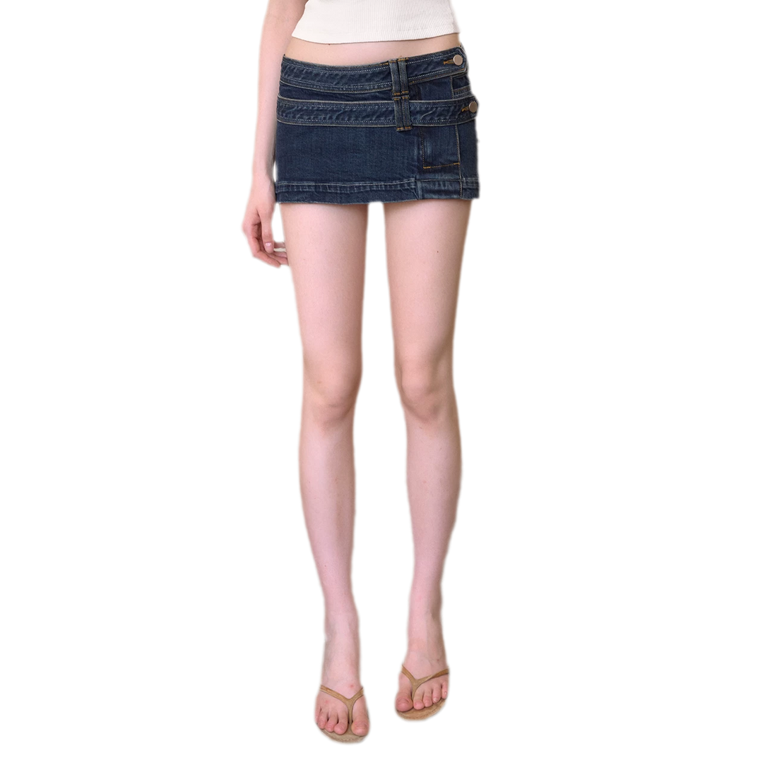 Washed Blue Mini Skirt