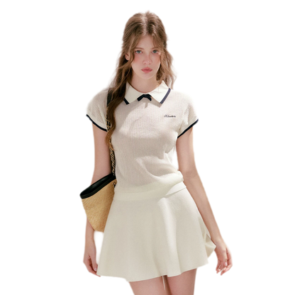 Contrast Bow Knit Set