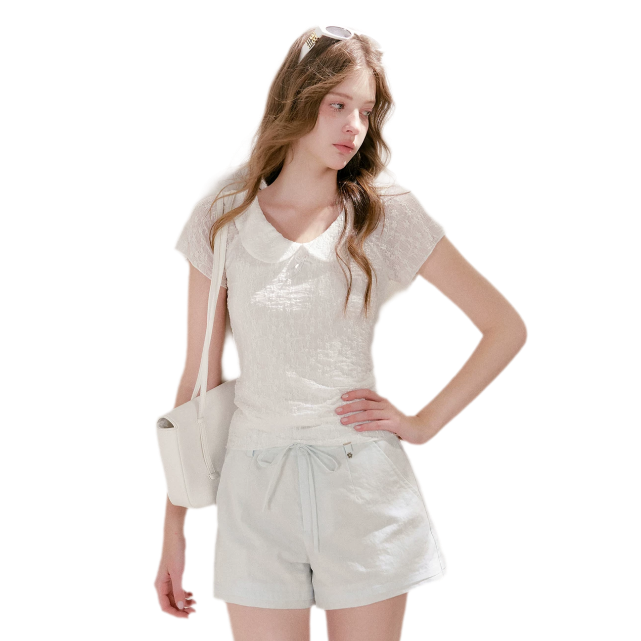 Textured Floral Peter Pan T-Shirt