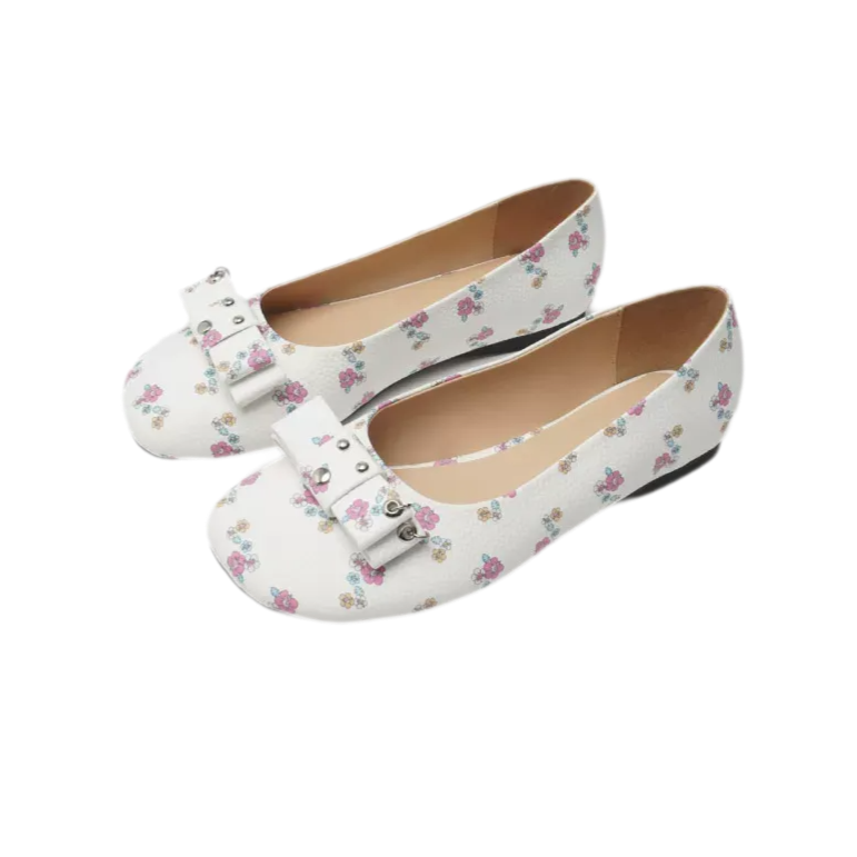 Floral Bow Ballet Flats