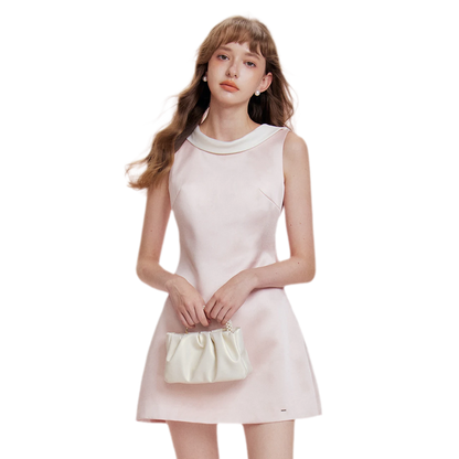 Satin Open-Back Bow Dress