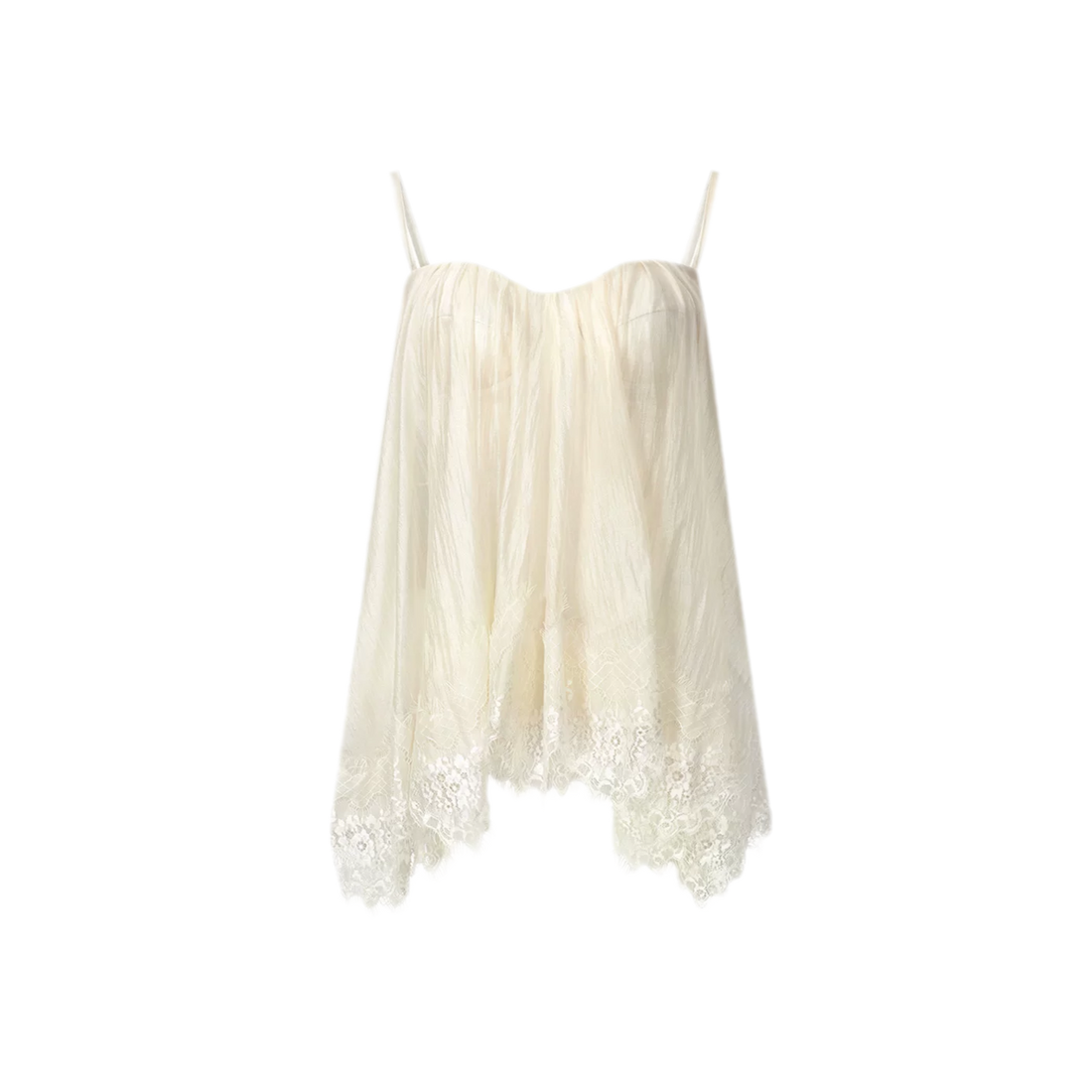 Fishbone Ruffle Chiffon Bustier Top
