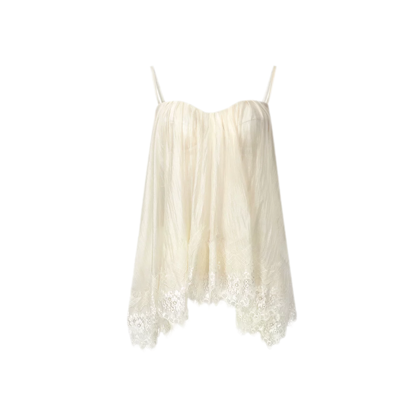 Fishbone Ruffle Chiffon Bustier Top