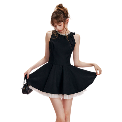 Beaded Bow A-Line Dress