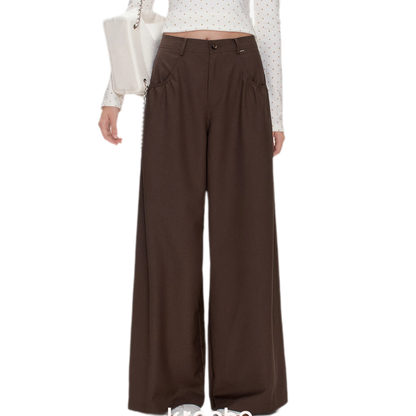 Gathered Waist Wide-Leg Trousers