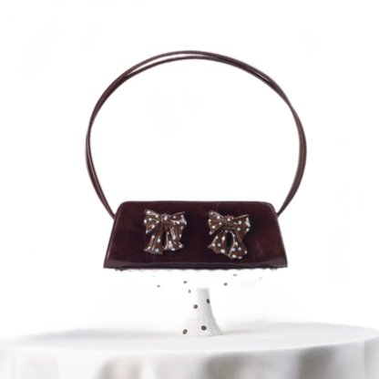 Ceramic Bow Leather Shoulder Bag