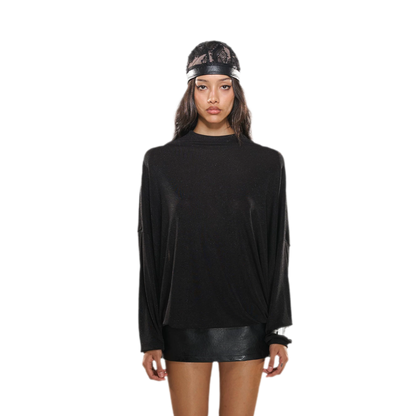 Rhinestone Open-Back Batwing Dress