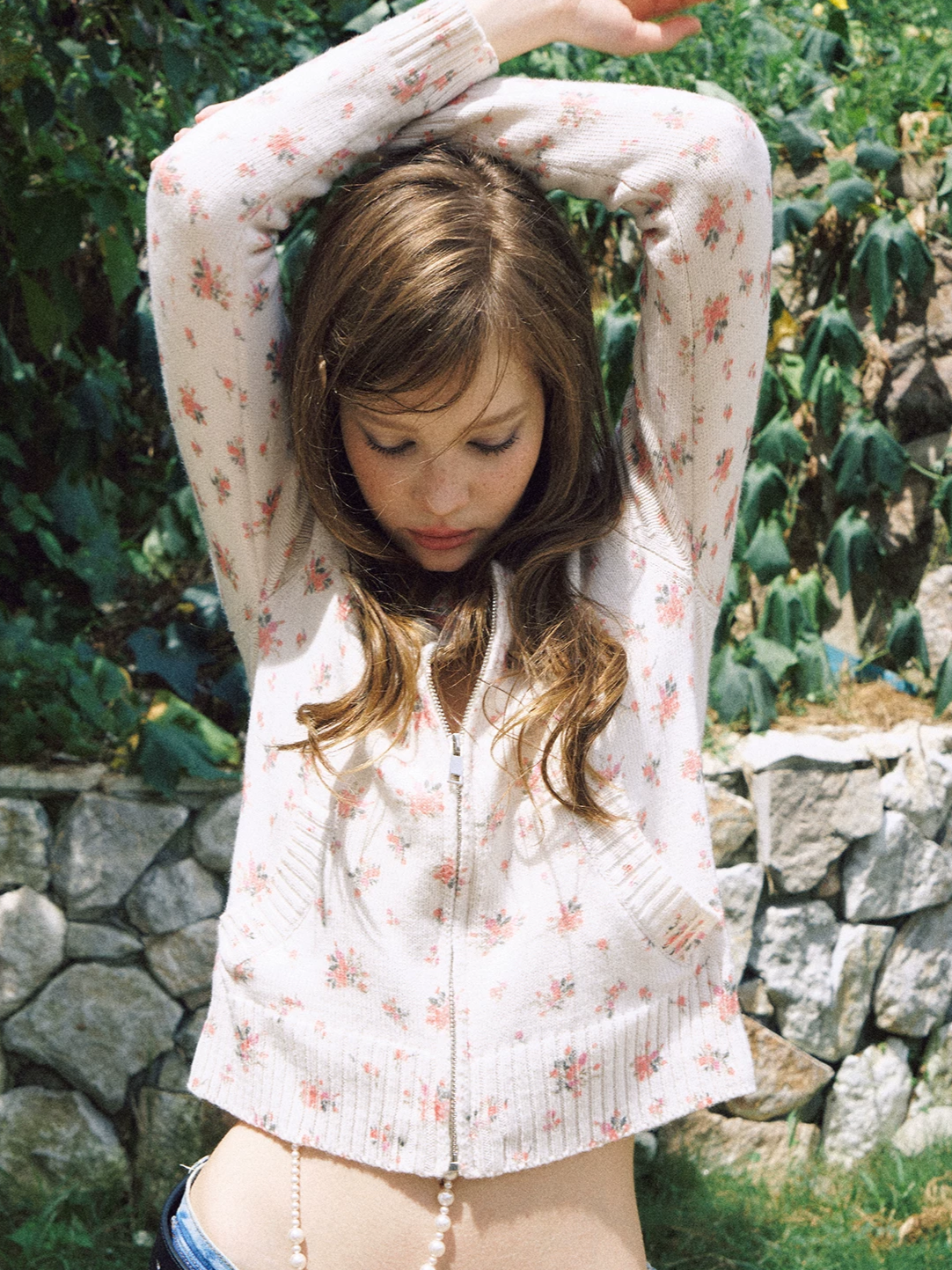 Floral Pocket Wool Cardigan