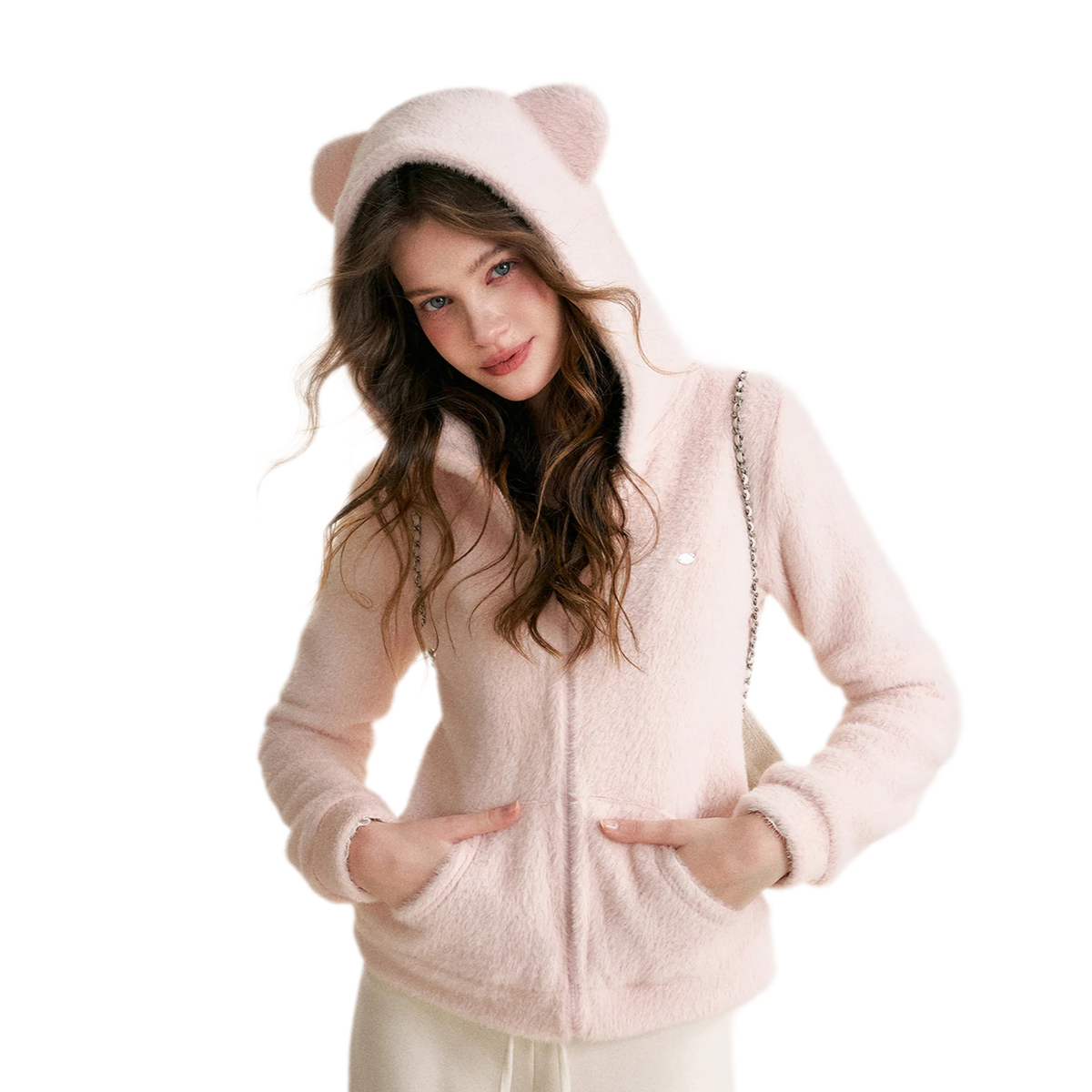 Eco Plush Bear-Ear Hoodie