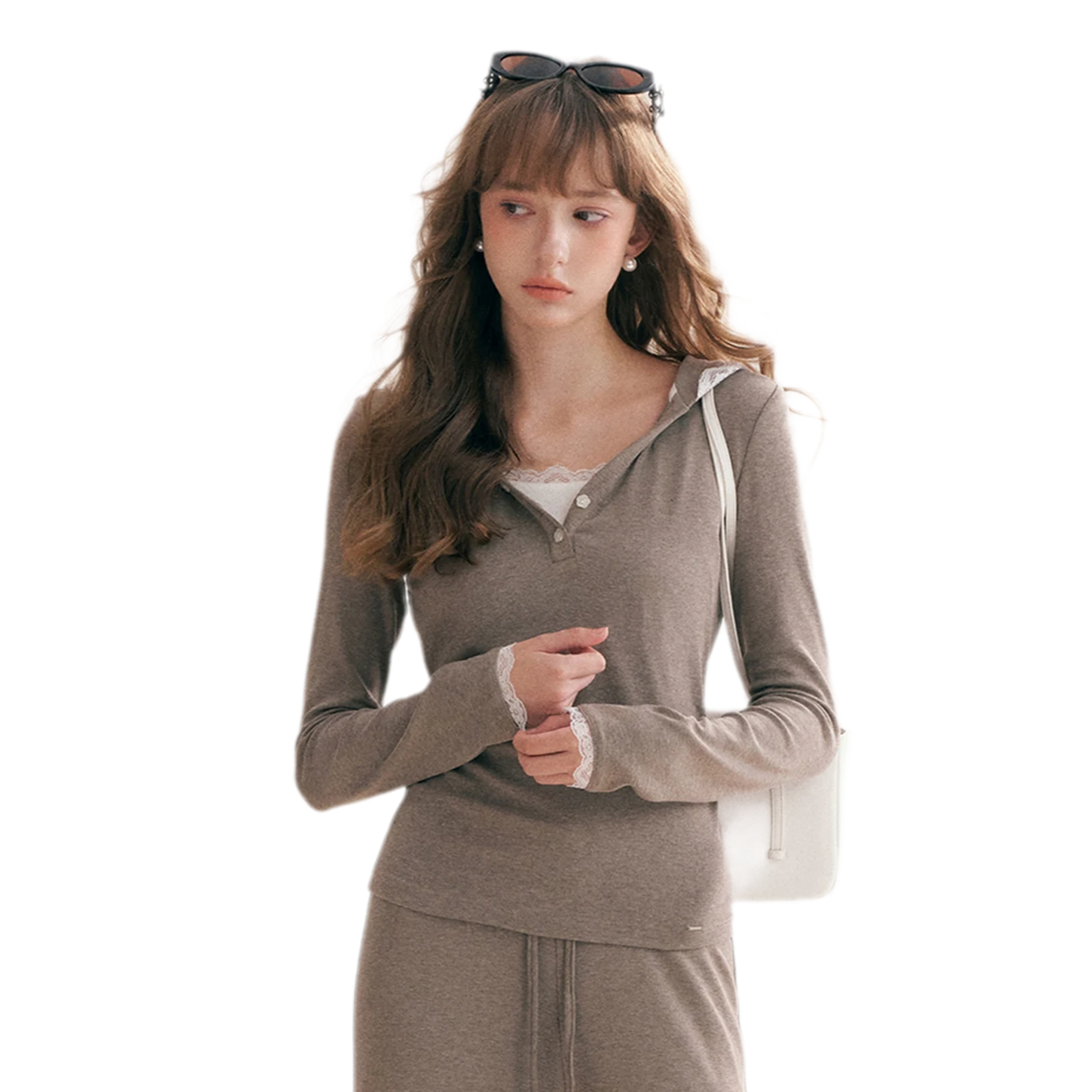 Lace-Trim Layered Two-Piece Set