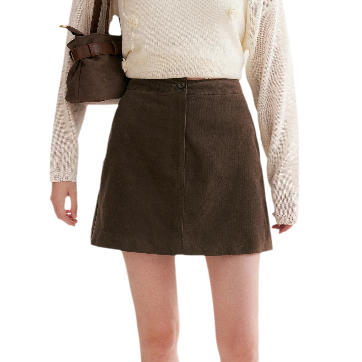 Corduroy High-Waisted A-Line Skirt