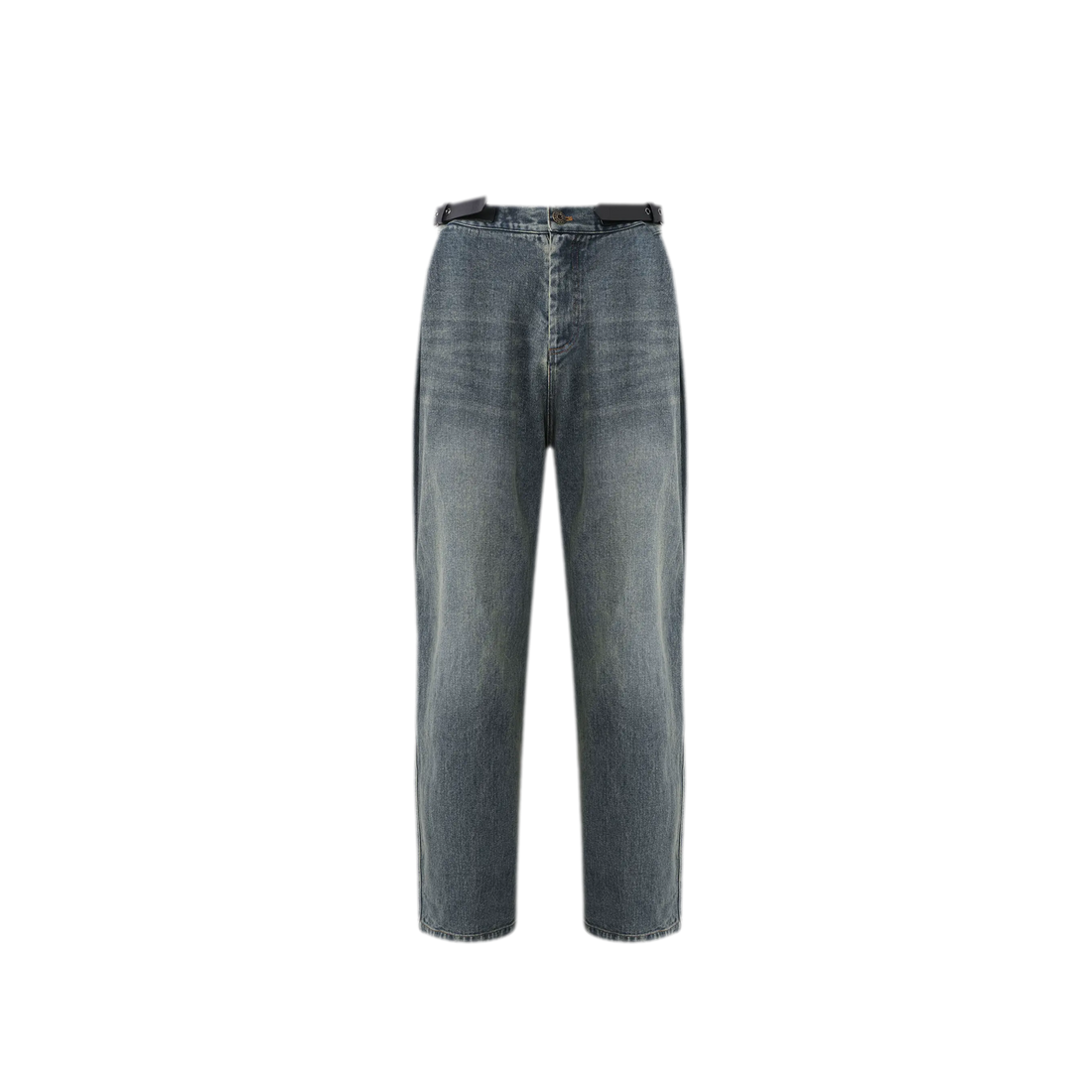 Washed High-Waist Relaxed Jeans