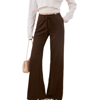 Strukturierte Sweatpants mit Kordelzug und weitem Bein