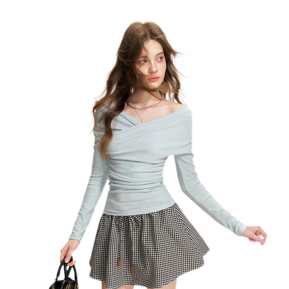 Brushed Off-Shoulder Knit Top