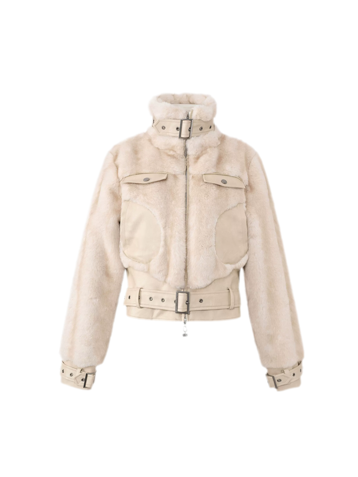 Plush Leather Panelled Jacket