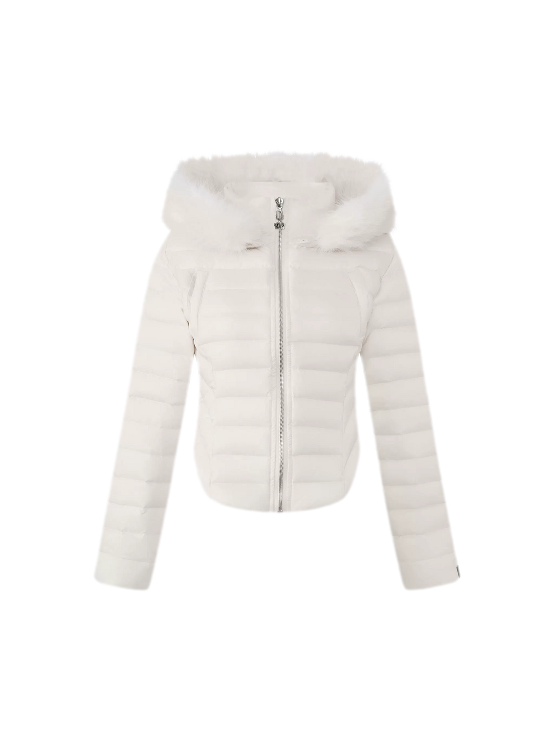 Horizontal Quilted Fitted Down Jacket