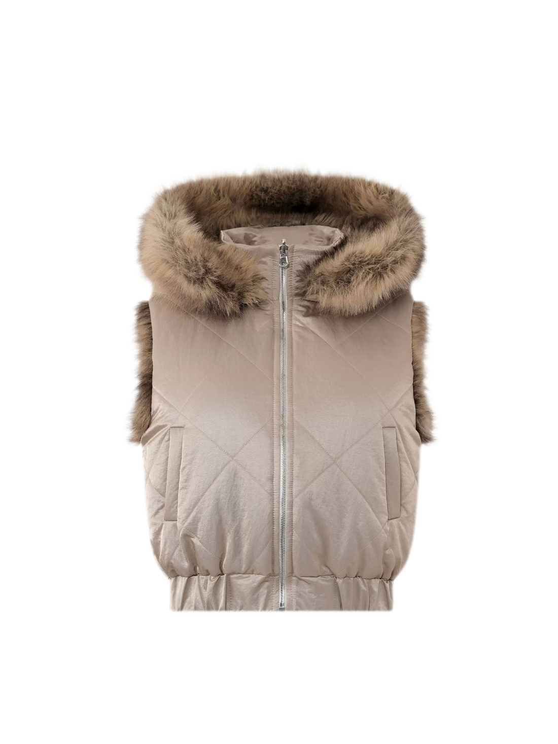 Reversible Quilted Fur Vest