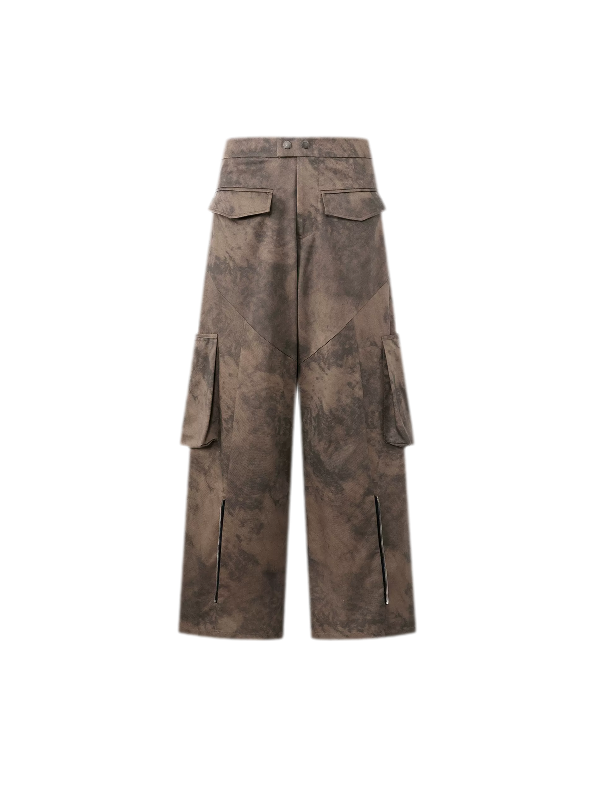 Washed Twill Wide-Leg Pants